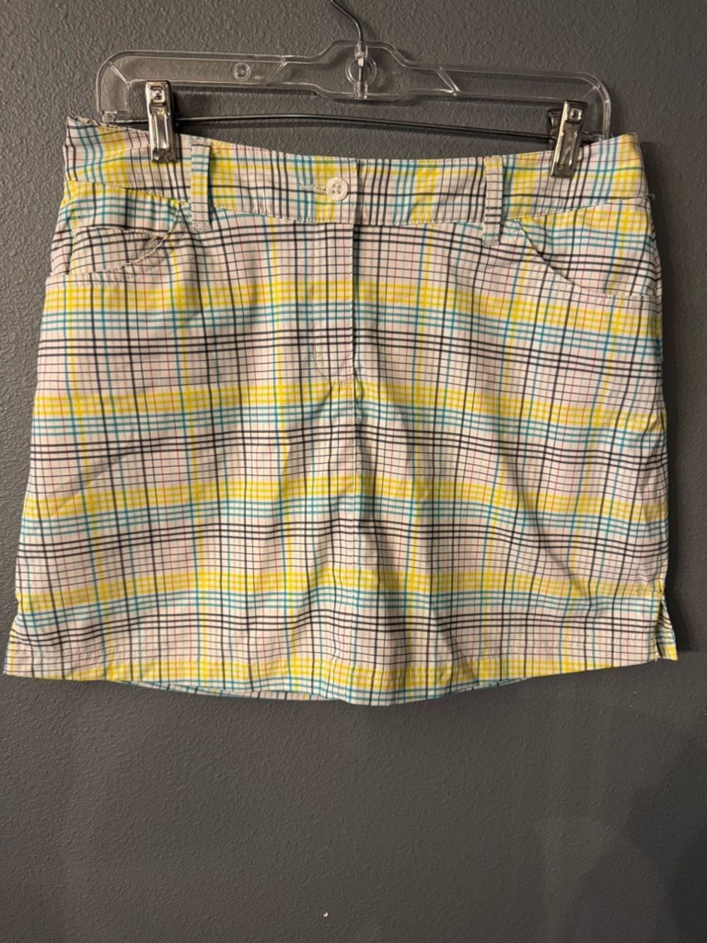 Slazenger Plaid Mini Skort in Yellow and Blue